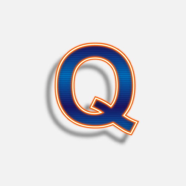 Letter Q Neon Effect