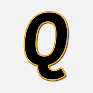 Letter Q With Golden Border