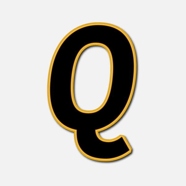 Letter Q With Golden Border