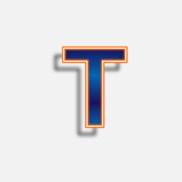 Letter T Neon Effect
