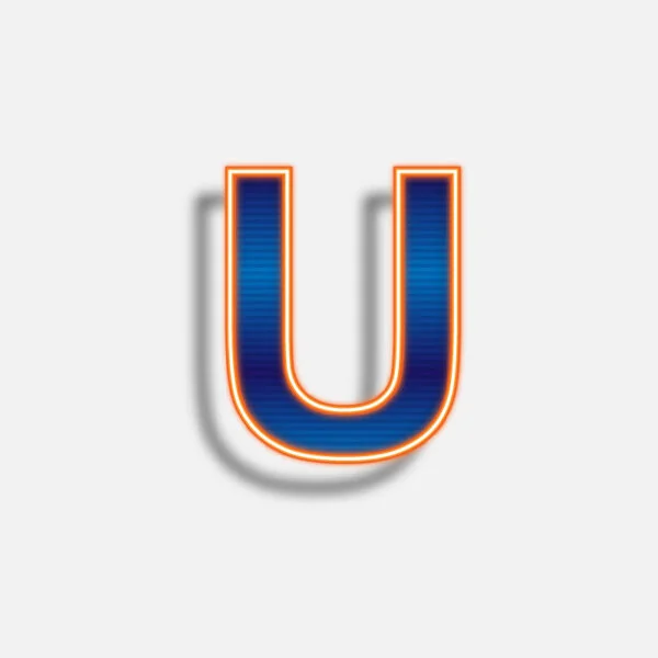 Letter U Neon Effect