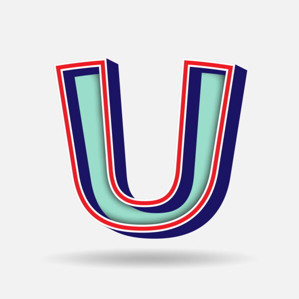 Letter U With Embedded Frame