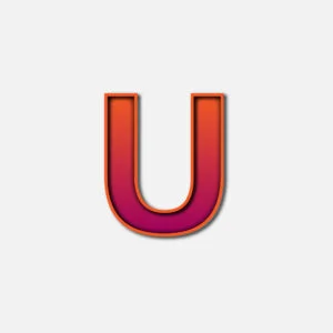 Letter U With Orange Color Frame