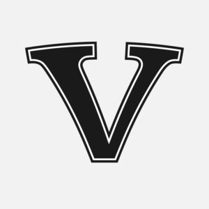 Letter V With Black Outline