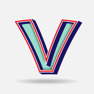 Letter V With Embedded Frame
