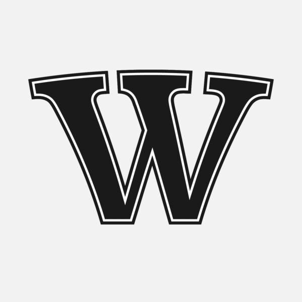 Letter W With Black Outline