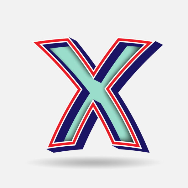 Letter X With Embedded Frame