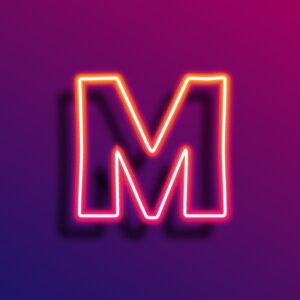 M Letter Neon Light