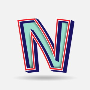 Letter E With Embedded Frame