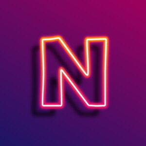 N Letter Neon Light