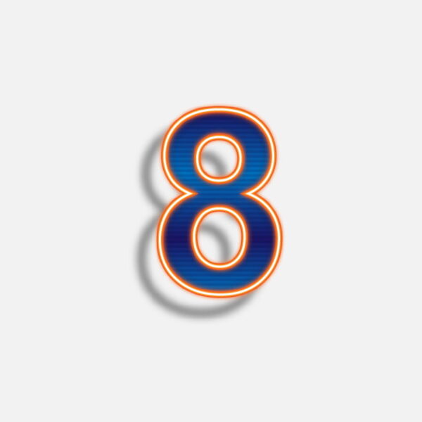 Number Eight Neon Effect