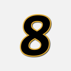 Number Eight With Golden Border