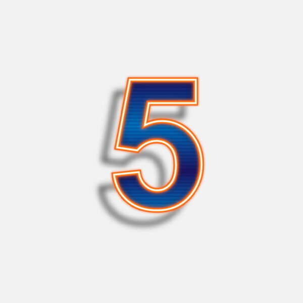 Number Five Neon Effect