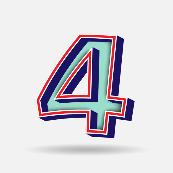 Number Four With Embedded Frame