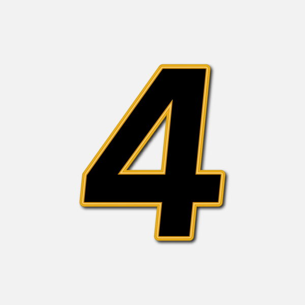 Number Four With Golden Border