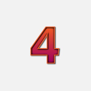 Number Four With Orange Color Frame