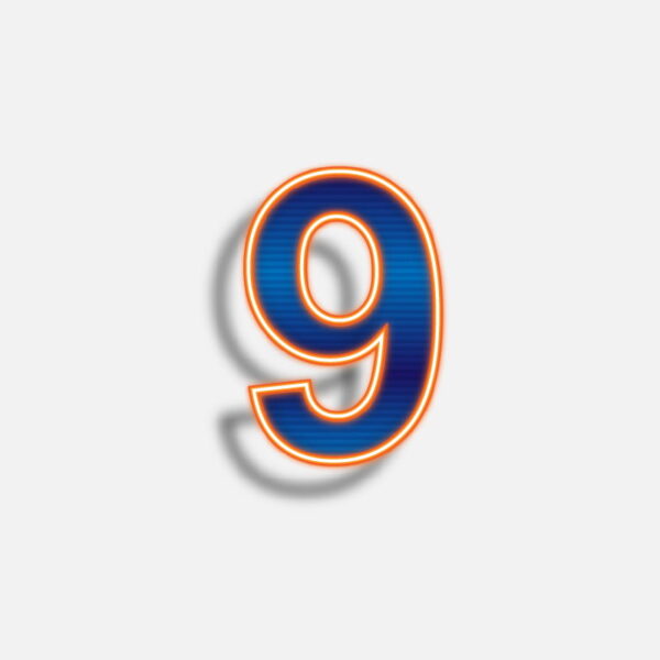Number Nine Neon Effect