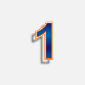 Number One Neon Effect