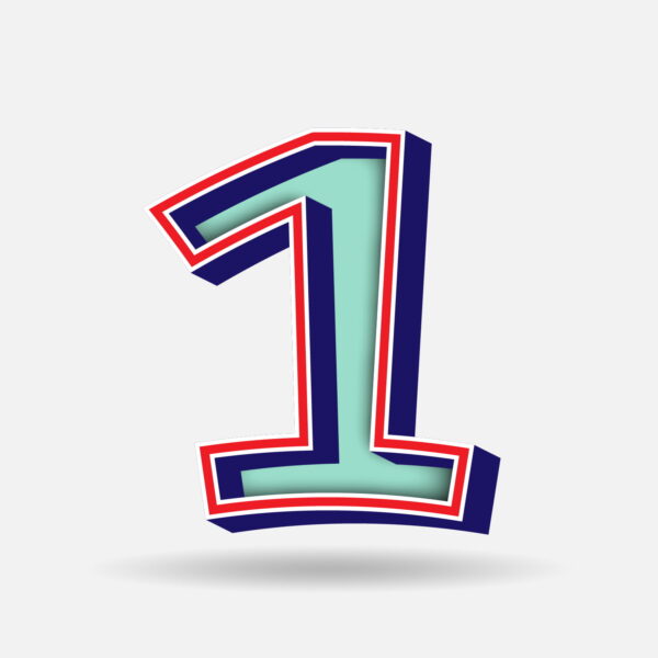 Number One With Embedded Frame