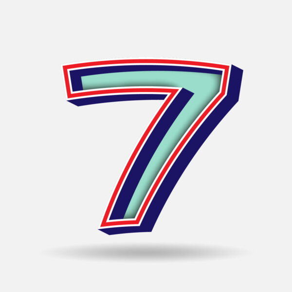 Number Seven With Embedded Frame