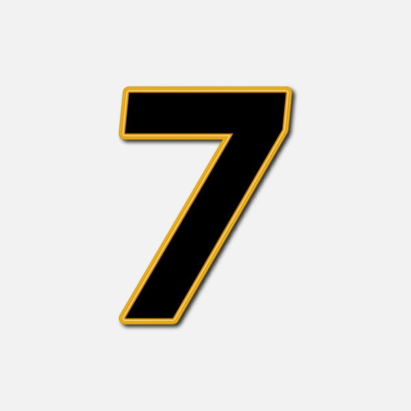 Number Seven With Golden Border