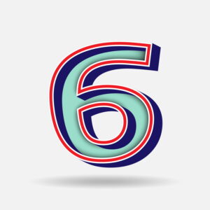 Number Six With Embedded Frame