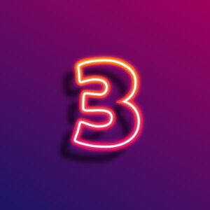 Number Three Neon Light