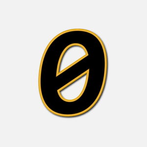 Number Zero With Golden Border