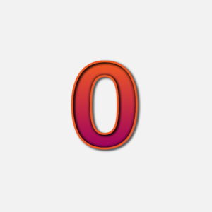 Number Zero With Orange Color Frame