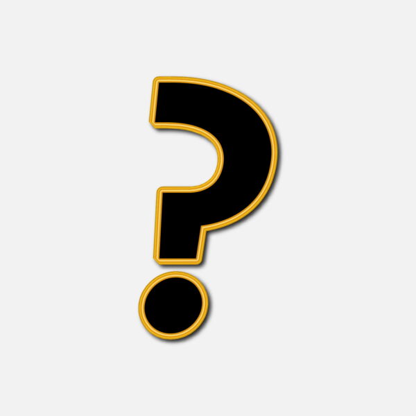 Question Symbol With Golden Border