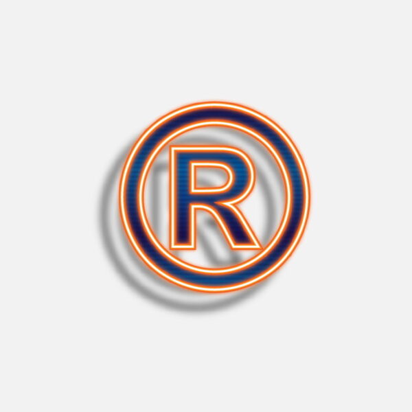 Registered Trademark Symbol Neon Effect