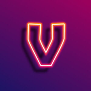 V Letter Neon Light