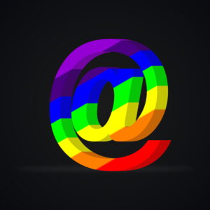 3D At Symbol Rainbow Effect