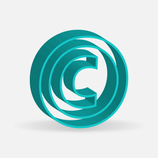 3D Copyright Symbol Frame Design