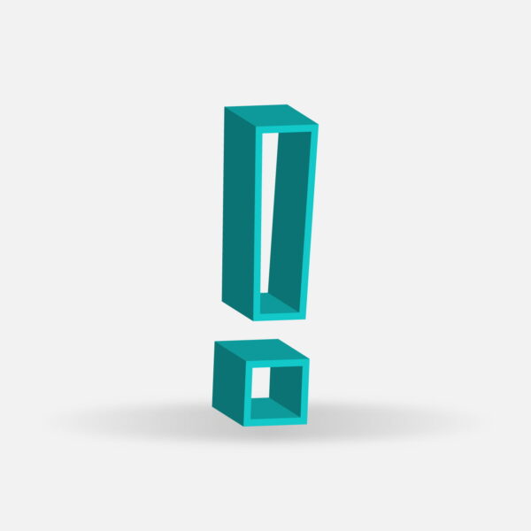 3D Exclamation Symbol Frame Design