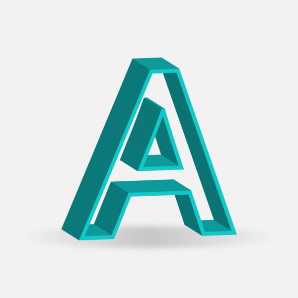 3D Letter A Frame Design