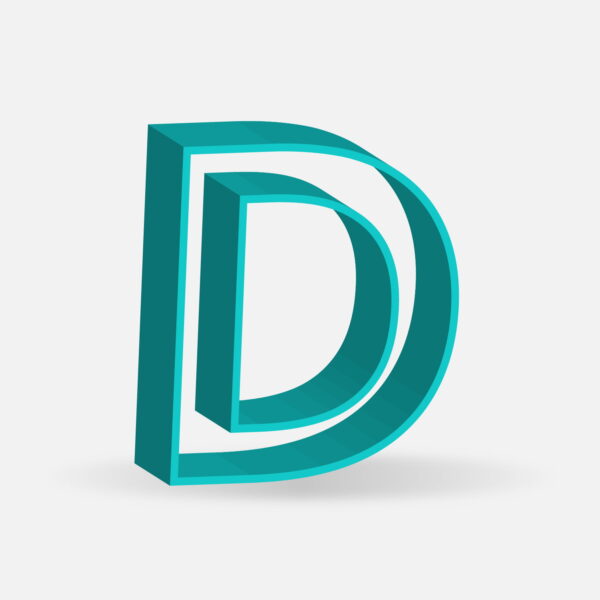 3D Letter D Frame Design