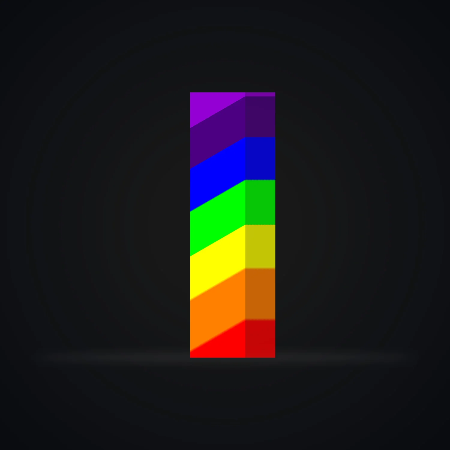 3D Letter I Rainbow Effect
