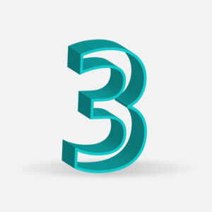 3D Number Three Frame Design