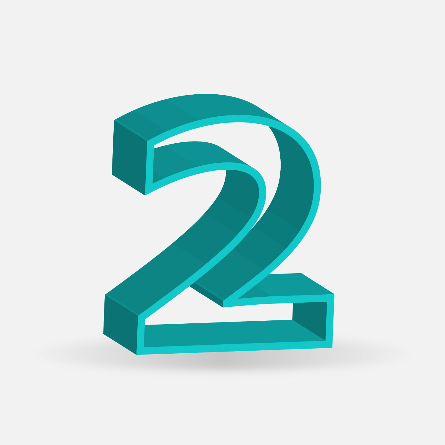 3D Number Two Frame Design