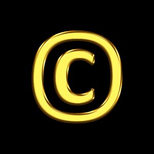 Copyright Symbol Gold Bar