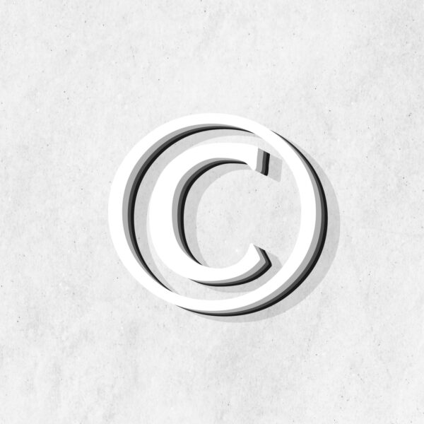 Copyright Symbol White Color Design