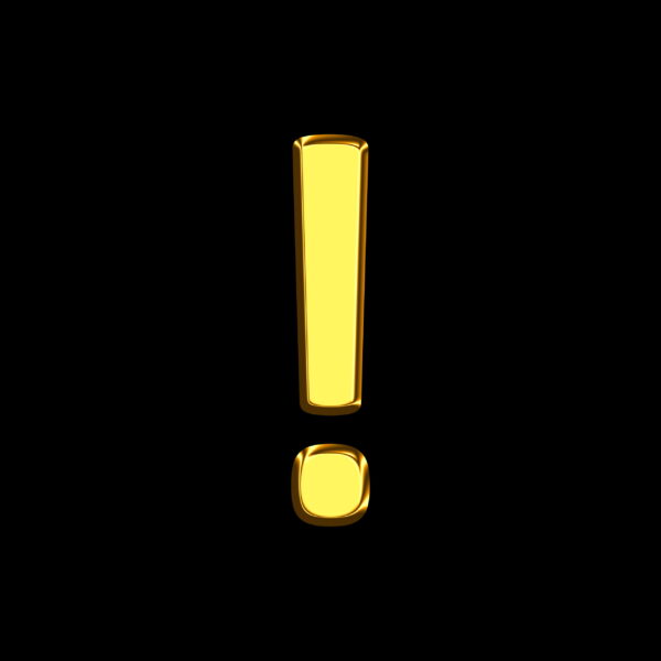 Exclamation Symbol Gold Bar