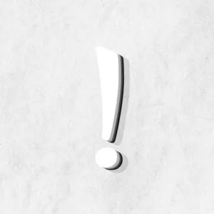 Exclamation Symbol White Color Design