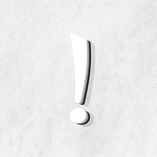 Exclamation Symbol White Color Design