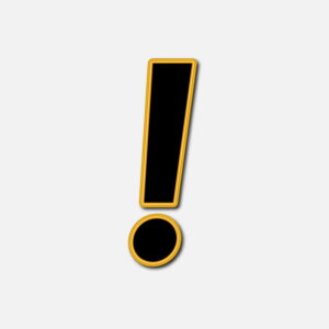 Exclamation Symbol With Golden Border