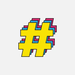 Hashtag Symbol Tricolor Design