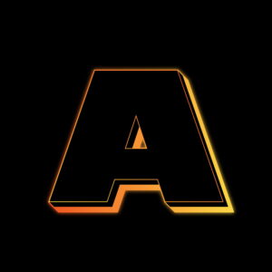 Letter A Neon Glow Effect