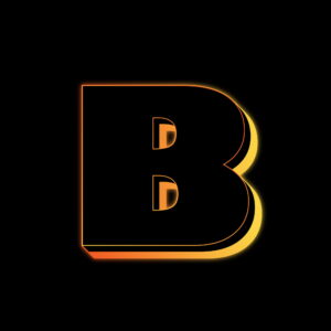 Letter B Neon Glow Effect