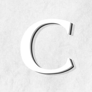 Letter C White Color Design